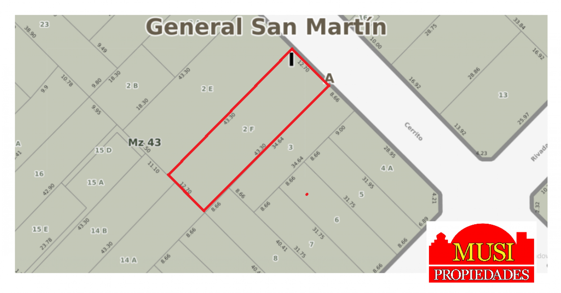 Centro San Martin Lote - Toma Metros. 